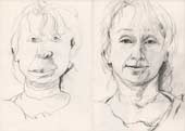 Sketchbook A4-02, 01. Pencil drawings (portrait of a friend, Alice).