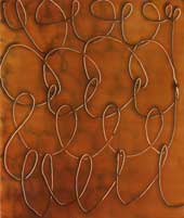 Knots 01-036, oil and alkyd on clay paper, 29 x 24.6 cm